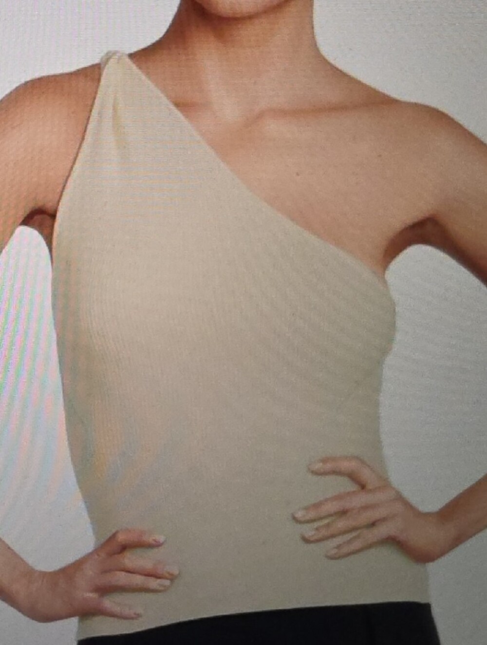 Tanya Taylor Giselle One Shoulder Ribbed Knit Top Size Xl $245